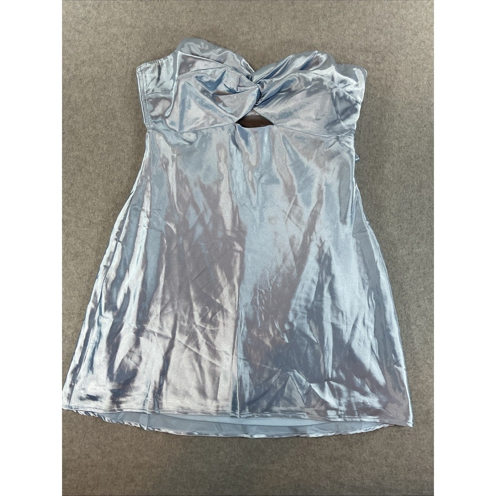 Lucy In The Sky Silk Baby Blue Dress Size Large #404